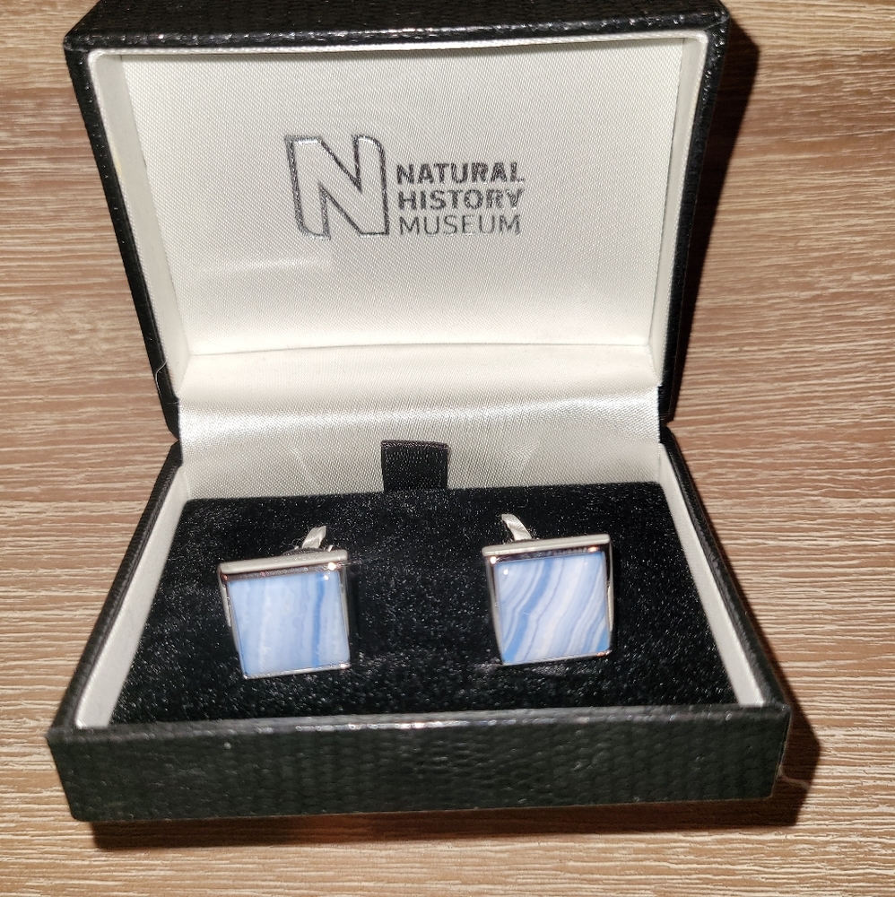Blue agate cufflinks NWOT